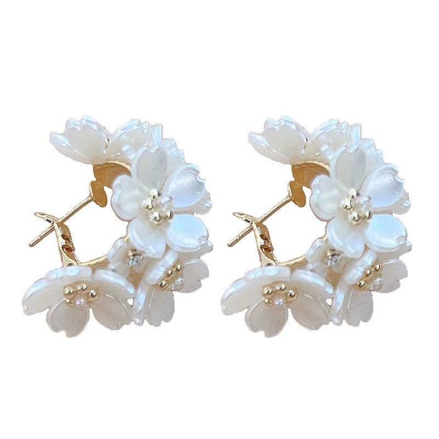 Style De Boucle D'Oreille Les bijoux en acier | Boucle D'Oreille Fleur Exquise