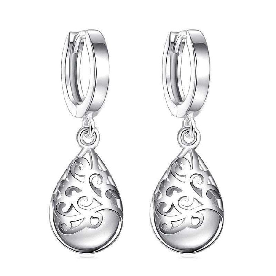 Style De Boucle D'Oreille Les bijoux en acier | Boucle D'Oreille Fleur Tendance En Pierre D'Opale