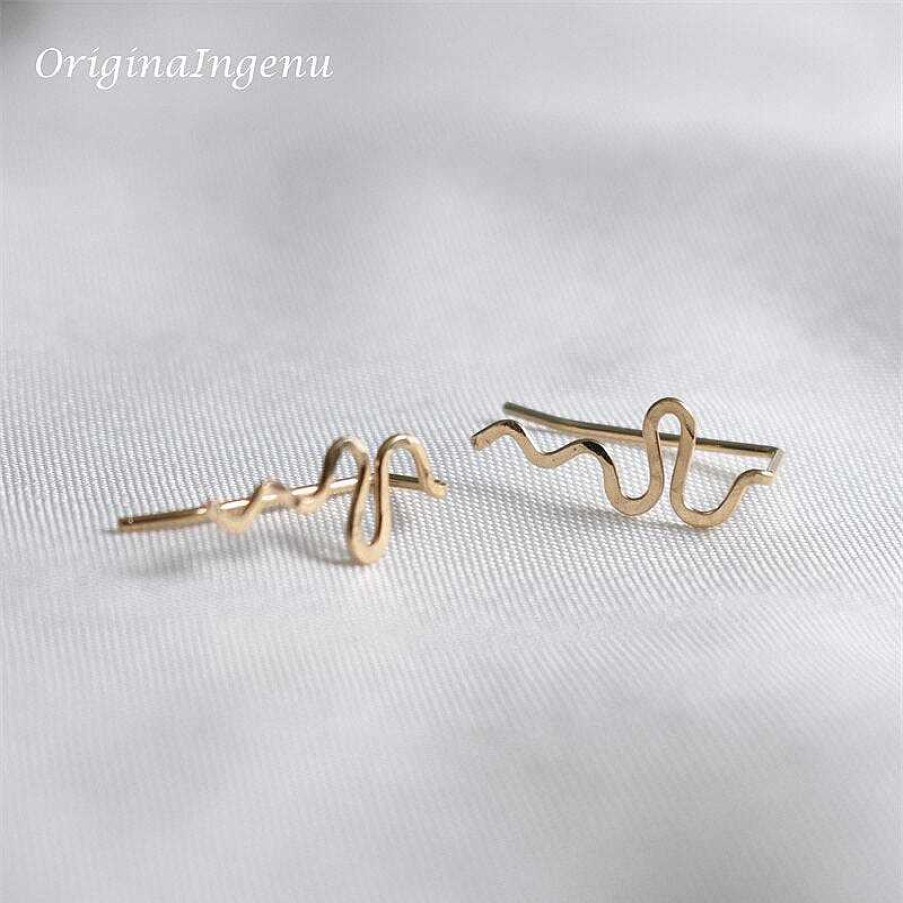 Style De Boucle D'Oreille Les bijoux en acier | Boucle D'Oreille Serpent Minimaliste