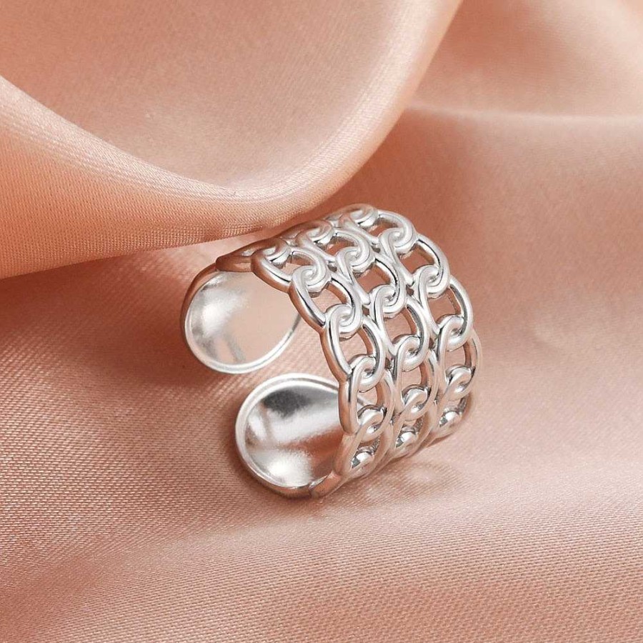 Style De Bague Les bijoux en acier | Bague En Acier Maille Inoxydable