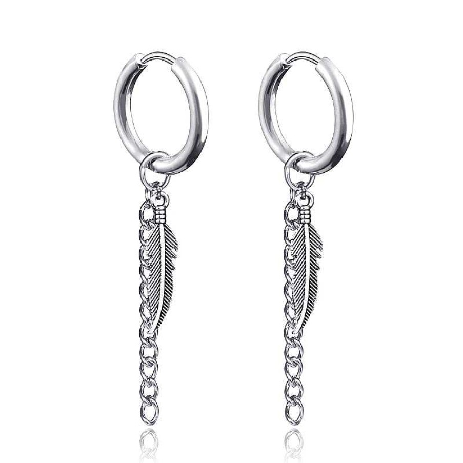 Style De Boucle D'Oreille Les bijoux en acier | Boucles D'Oreilles Acier Plume Inoxydable