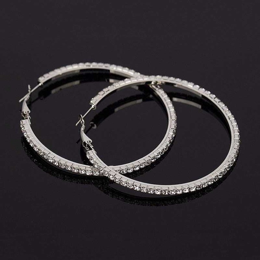 Style De Boucle D'Oreille Les bijoux en acier | Boucles D'Oreilles Anneaux En Cristal Et En Strass