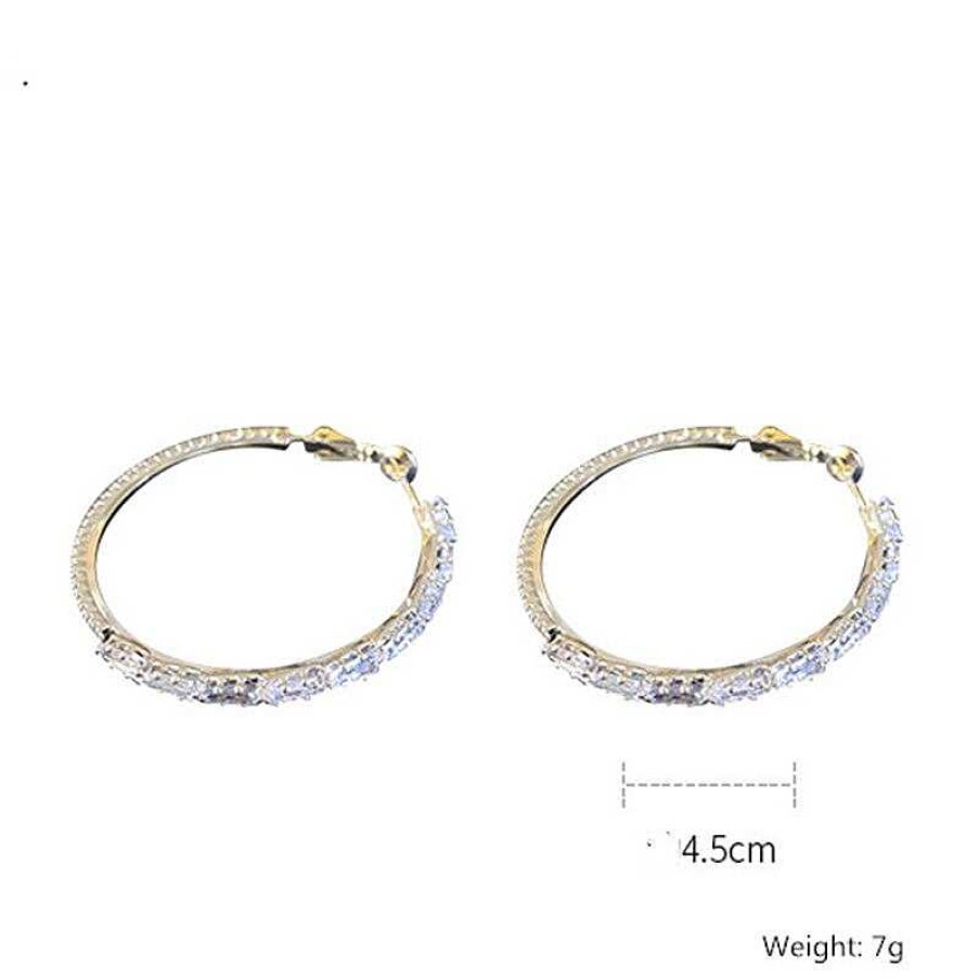 Style De Boucle D'Oreille Les bijoux en acier | Boucles D'Oreilles Anneaux Brillants Avec Zircons Ronds