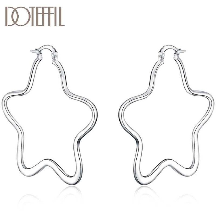 Style De Boucle D'Oreille Les bijoux en acier | Boucle D'Oreille En Forme D' Toile Cinq Pointes